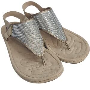 Cliffs White Mountain Sandals Rhinestone Crystal 8.5 Comfort Shoes Wedge Sparkly